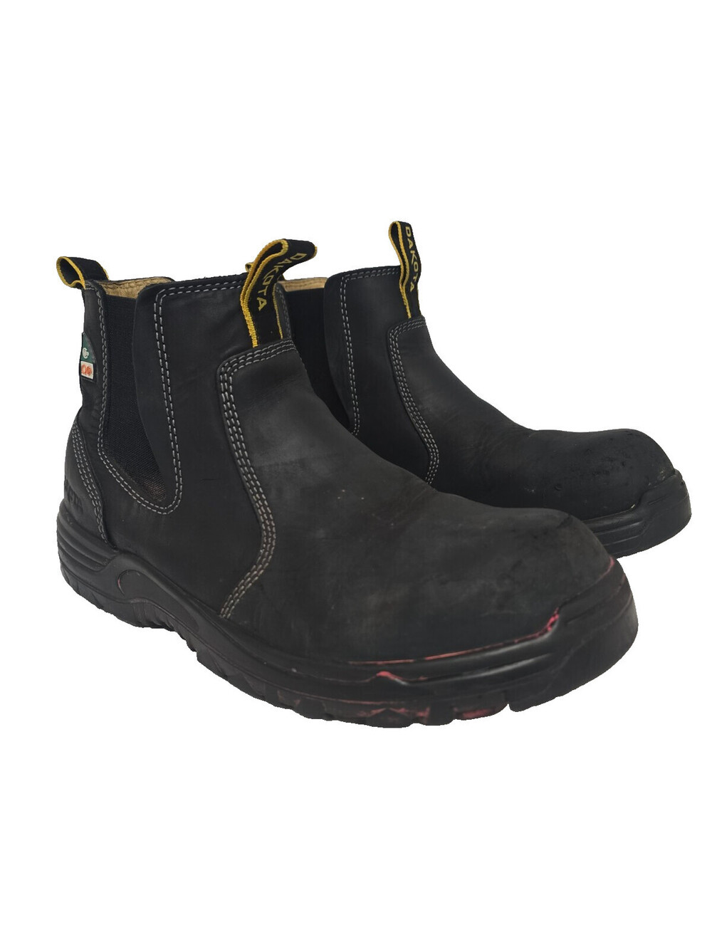 Dakota Men's 6" Pull-On Aluminum Toe Safety Work Boot 6101 Black Size 10.5M